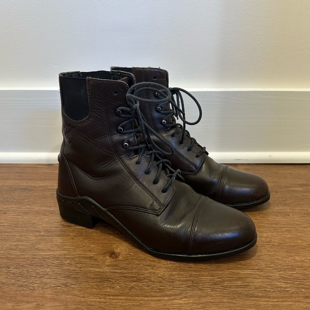 ARIAT Heritage Lace-Up Paddock Riding Boot, Dark Brown Leather Size 8